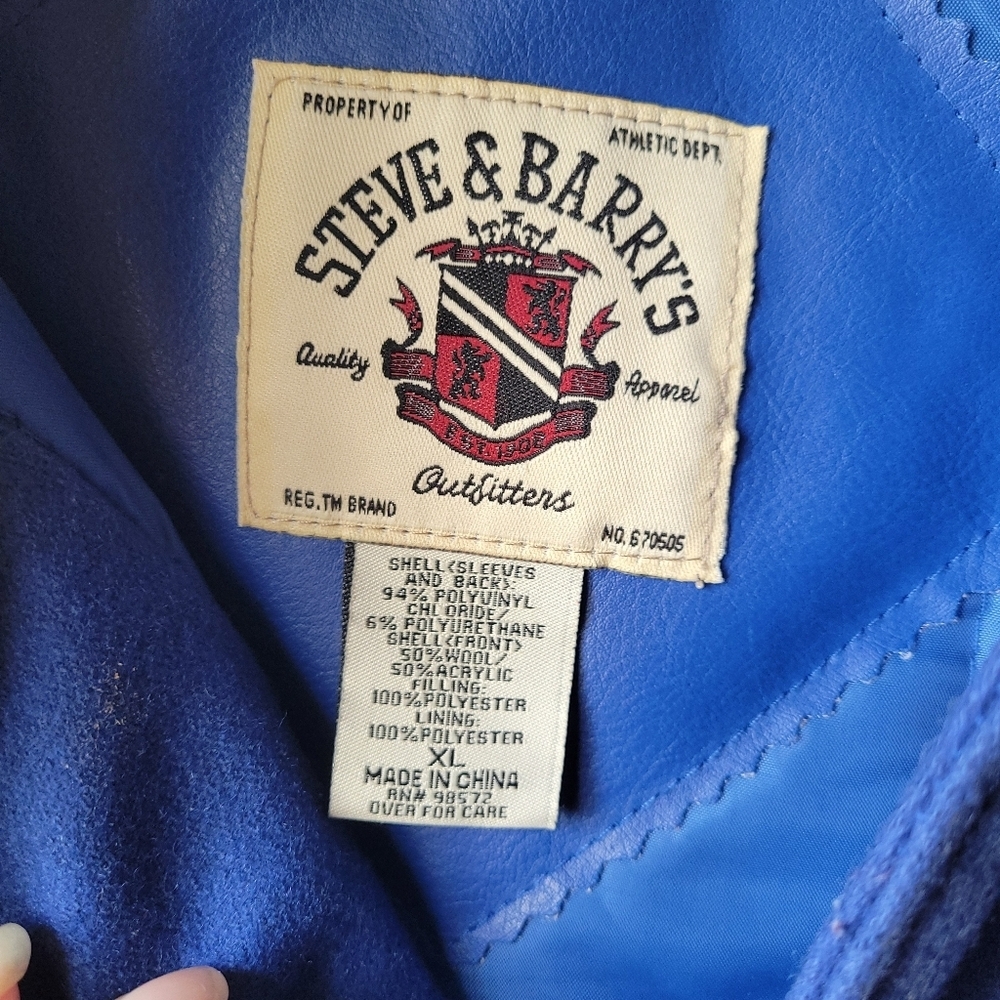Vintage Steve & Barry’s Navy University Jacket Mens Exrta Large XL Lettermans - Picture 3 of 16